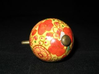 Red And Yellow Floral Vintage Painted Drawer Knob –