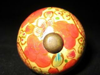 Red and Yellow Floral Vintage Painted Drawer Knob – 2