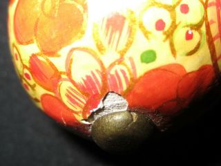 Red and Yellow Floral Vintage Painted Drawer Knob – 3