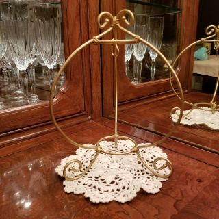 Gold Vintage 9 1/4 " Tall Tripod Metal Ornament Hanger With A Maximum Width Of 6 "