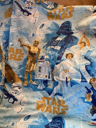 Vintage Star Wars Bibb Twin Flat Bed Sheet Darth Vader R2d2 C3po Chewy Fabric