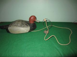 Old Red Head Hollow Body Duck Decoy With Weight