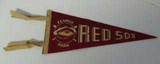 Vintage 1940s - 50s Boston Red Sox Fenway Park Pennant,  11 1/2 Inches