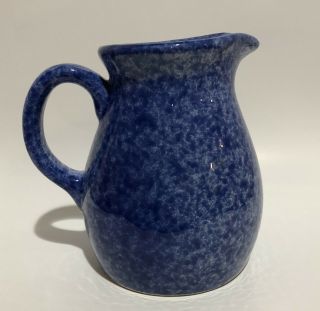 Eurogres Coche Blue White Speckled Stoneware Pitcher Made In Portugal Vintage