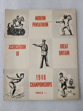 1948 Modern Pentathlon Championships Program By Assoc.  Of Great Britain
