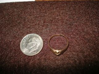 Vintage Unmarked 10k Yellow Gold Diamond Baby Ring Size 2
