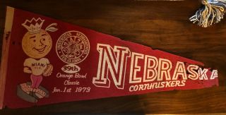 1973 Nebraska Cornhuskers Orange Bowl Football Pennant Notre Dame