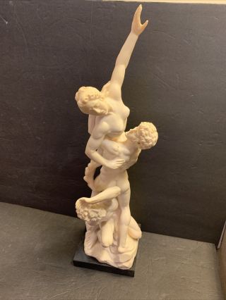 Vintage A.  Santini Sculpture Nude Roman Greek Men & Woman Italy 19” Signed
