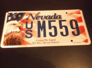Nevada United We Stand Patriot Flag License Plate,  Usm559 - 367