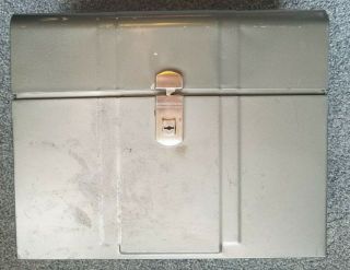 Vintage Metal File Box With Key