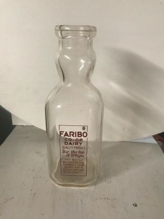 Vintage Faribo Co - Op Dairy Modern Top Milk Bottle Cream Top