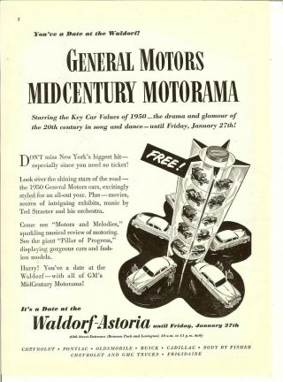 Vintage General Motors Midcentury Motorama 1950 