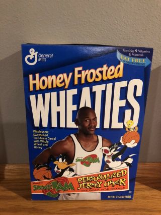 Michael Jordan 1996 Honey Frosted Wheaties Cereal Box Space Jam Bulls