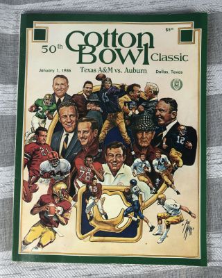 Vintage Auburn Tigers Vs Texas A&m 1986 Cotton Bowl Classic Program Bo Jackson