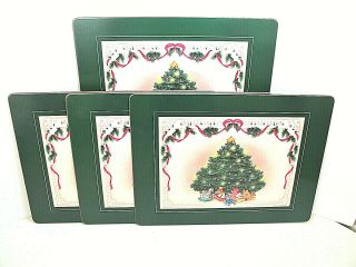 Vintage Set Of 4 Royal Table Christmas Tree Placemats Satin Finish