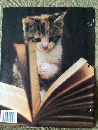 Vintage Cuddly Cuties Folders from 1990s - Puppy w/ US flag,  Kitten w/ book 3