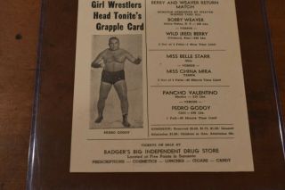 Rare 1954 Wrestling Advertising Sign - American Legion Arena - Sarasota FL 2