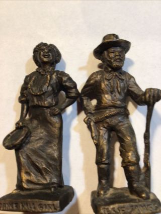 Vintage Tom Knapp Bronze Sculpture Jessie James & Dance Hall Girl