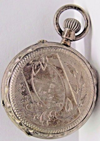 Antique No Name Silver 8.  00 Open Face/ 2 - Covered Pocket Watch Case 33 Mm.