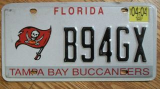 Single Florida License Plate - 2004 - B94gx - Tampa Bay Buccaneers
