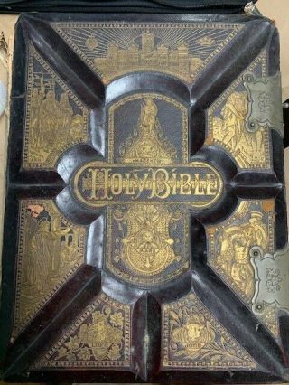1885 Antique Parallel Bible Dictionary & Cities Of The Bible - Very Rare Book