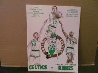Feb 14 1973 Nba Basketball Program Boston Celtics @ Kc Omaha Kings