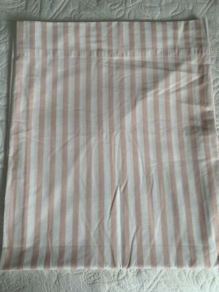 Vintage Martha Stewart Flat Sheet Pink White Stripe Shabby Cottage Double/Full 2