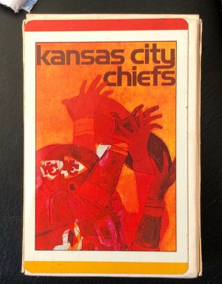 Vintage 1970s Kansas City Chiefs Deck Of Playing Cards Opened Never Played
