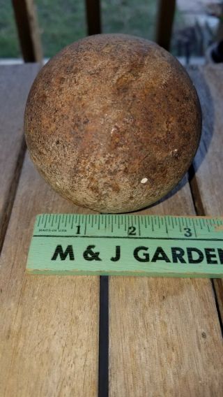 Vintage Antique Solid Shot Cannon Ball 2 3/4 " Inch 3lbs 11 Oz