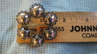 LARGE Vintage Beau Sterling.  925 Dome Scroll Round Brooch 3