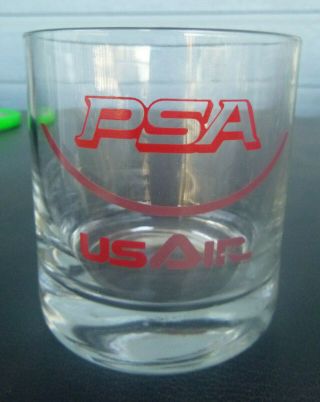 Vintage Psa Us Air Airlines Merger Drink Glass 3 1/2 " Usair