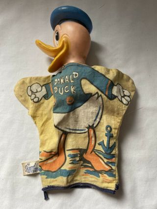 Vintage Donald Duck Walt Disney Productions Hand Puppet Gund Mfg Hong Kong