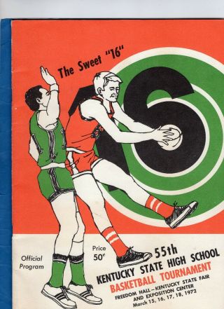Vintage 1972 Kentucky Sweet Sixteen 16 High School Basketball Program Exmt Look