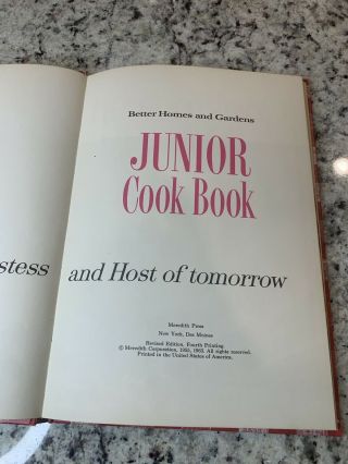 Better Homes and Gardens,  Junior Cookbook by Better Homes Vintage 1963 Book 2