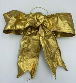 Vintage Gold Bow Holiday Christmas Tree Hanging Ornament Decoration Gift Home