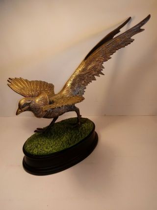 Vintage Large 15 " Bronze Pheasant Statue From The 1960 