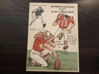 1967 San Francisco St Vs Cal Poly San Luis College Football Program Rare