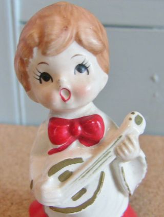 Vintage Japan Ceramic Choir Boy Musician Christmas Figurine
