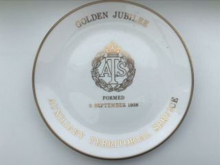 Golden Jubilee Auxiliary Territorial Service Plate Ats Formed 1938 Goss China