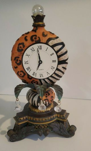 Vintage Decorative Metal Clock For Mantle Or Table