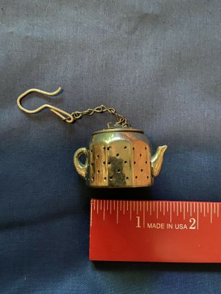 Vintage Silver Tea Bag Holder Strainer / Teapot Shaped Made In Japan 3