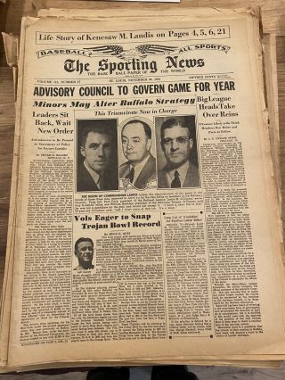 1944 The Sporting News Baseball Paper Of The World 18 Issues