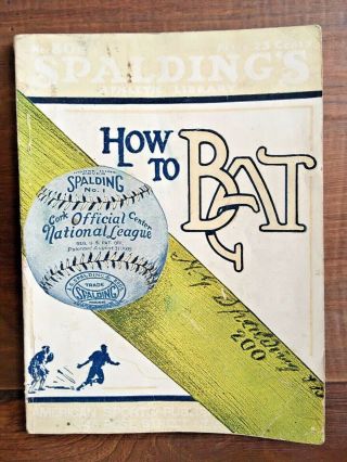 Spaldings Athletic Handbook Baseball How To Bat 1921 Ruth Cobb Speaker Sisler