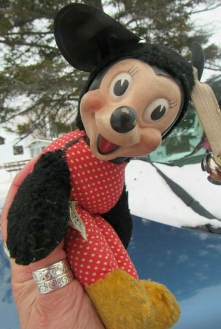 Vintage Rubber Face Plush Minnie Mouse Happy Disney Gund Toy 10 " Doll Rushton