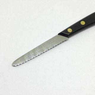Vintage Stanley Paring Knife Stainless Serrated 3.  25” Blade Black Handle 3