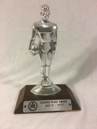 Vtg Ford Pp&k Competition Trophy Punt Pass Kick 1977 Age 11 Second Place Nfl