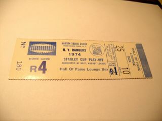 York Rangers 4/25/1974 Stanley Cup Playoffs Full Ticket Stub Vs Philadelphia