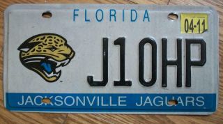 Single Florida License Plate - 2011 - J10hp - Jacksonville Jaguars