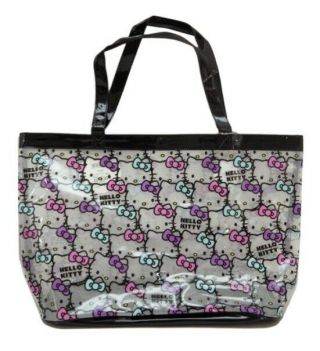 Large Vintage Hello Kitty Clear Tote Bag 1976 - 2013 Sanrio 16”