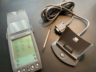3com Palm Iii Pocket Handheld Vintage Pda With Stylus And Cradle